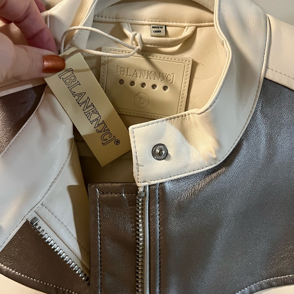 Blank NYC Metallic Silver and Cream Jacket (NWT) - Picture 3 of 7